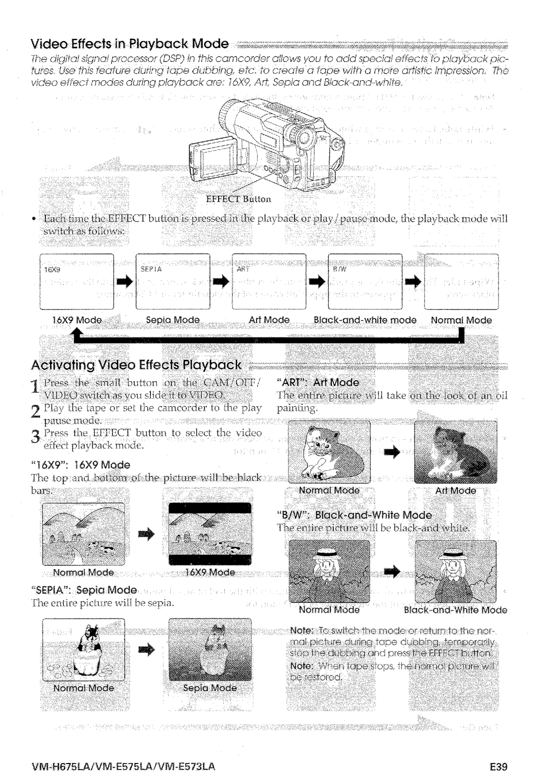 Hitachi VM-E575LA manual 