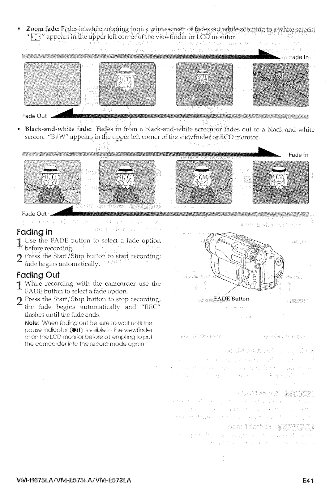 Hitachi VM-E575LA manual 