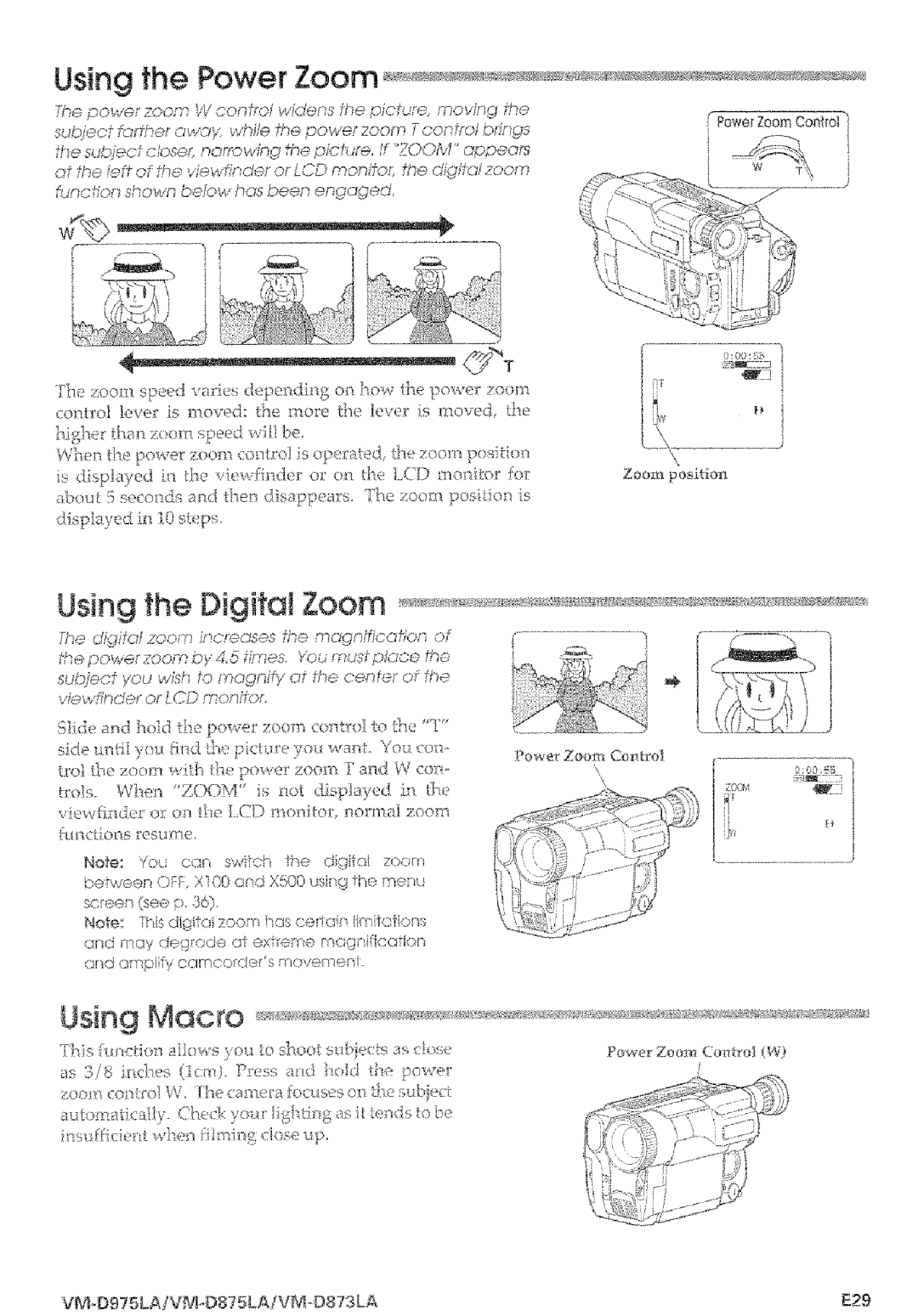 Hitachi VMD875LA instruction manual Using Mac o, Subject you wish to magnify at file center 07 !tie 