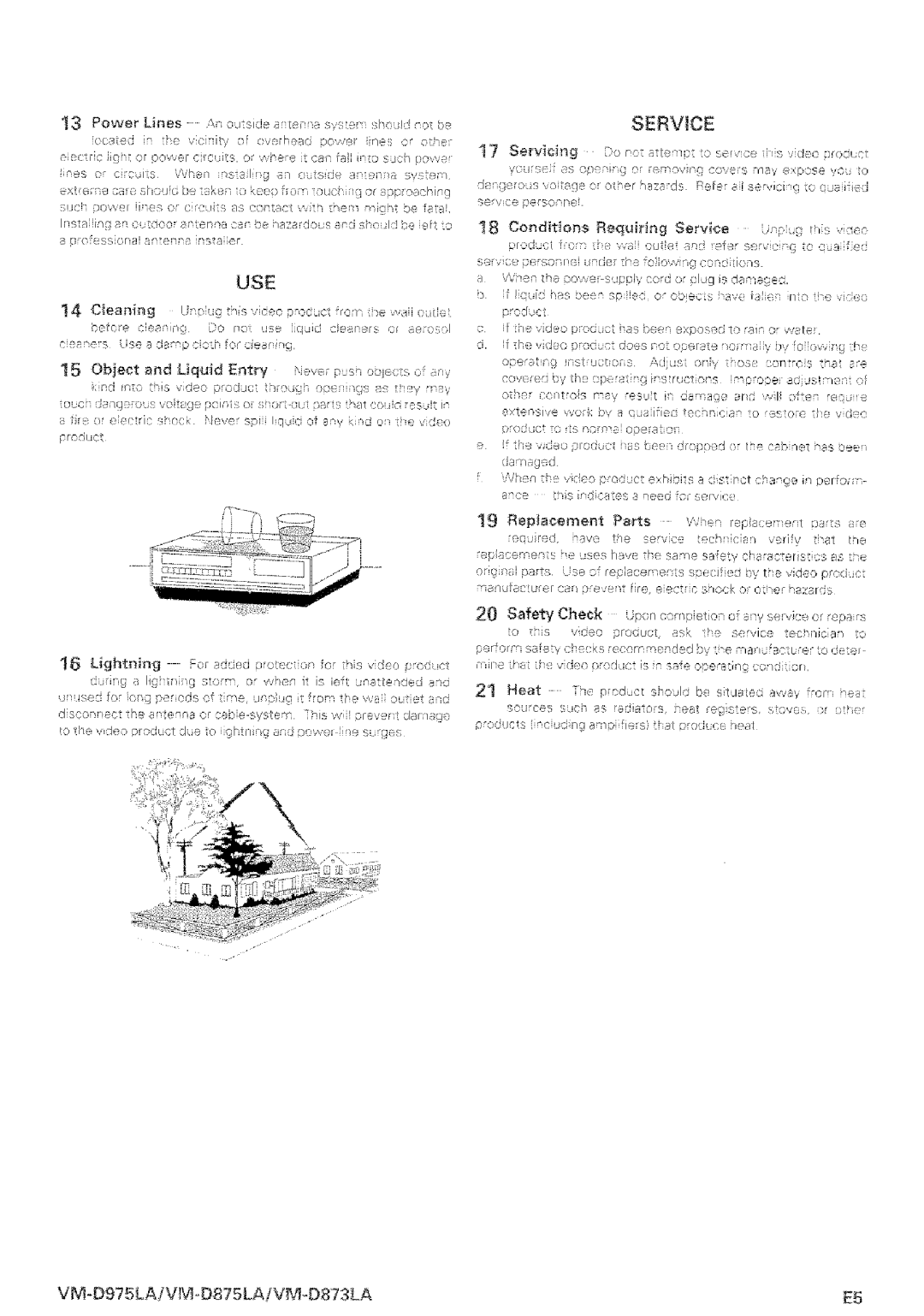 Hitachi VMD875LA instruction manual VM-D975 Laivm D875LA!V-D873LA 