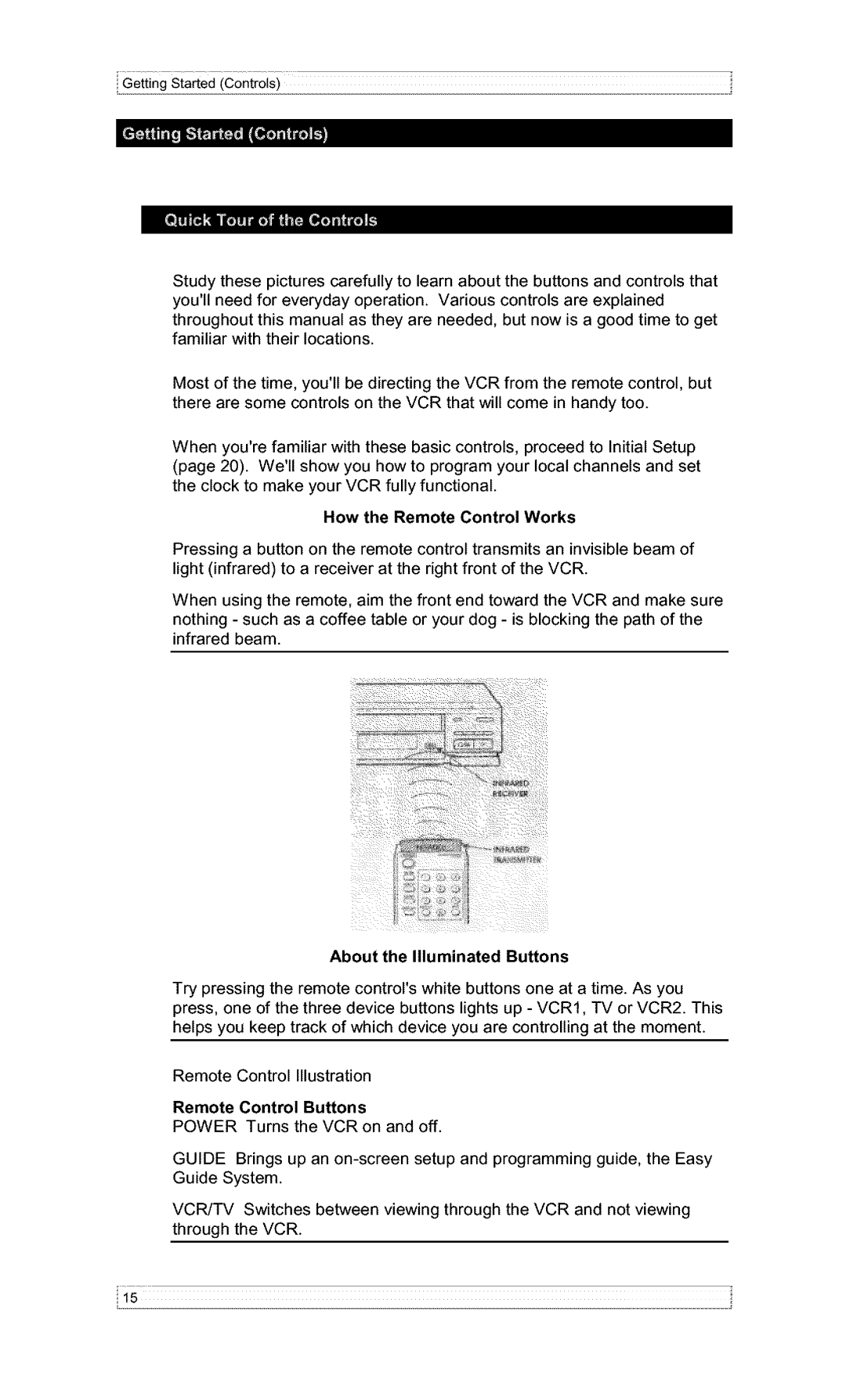 Hitachi VT-F382A owner manual How the Remote Control Works, About the Illuminated Buttons 