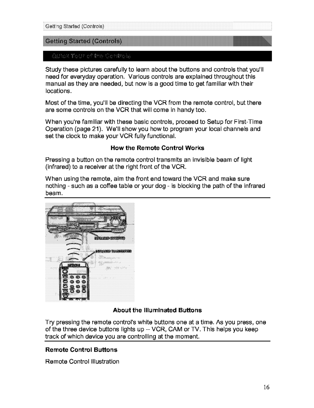 Hitachi VT-FX613A owner manual How the Remote Control Works, About the Illuminated Buttons, Remote Control Buttons 