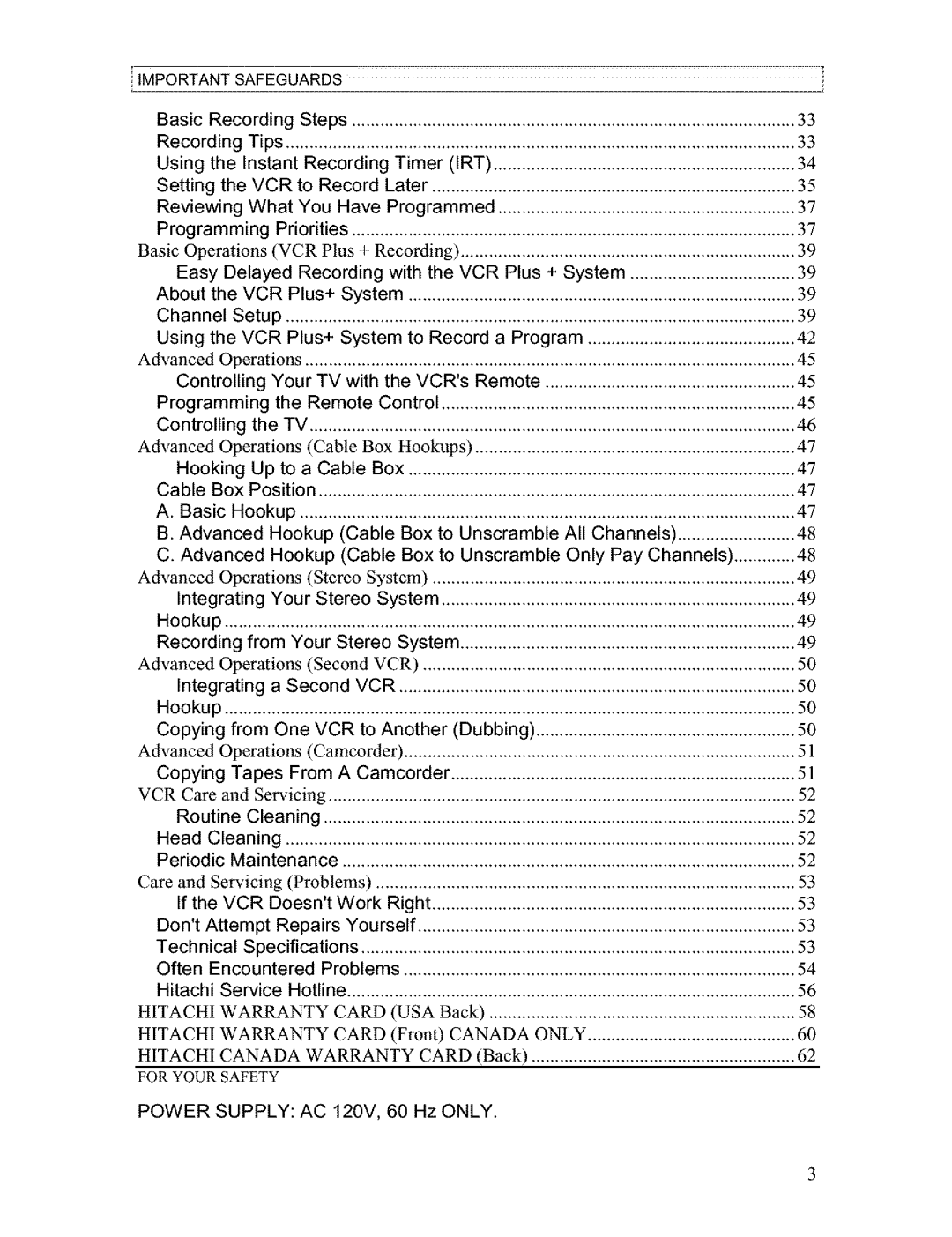 Hitachi VT-FX613A owner manual Irt, Record Later Reviewing What You Have Programmed Programming 