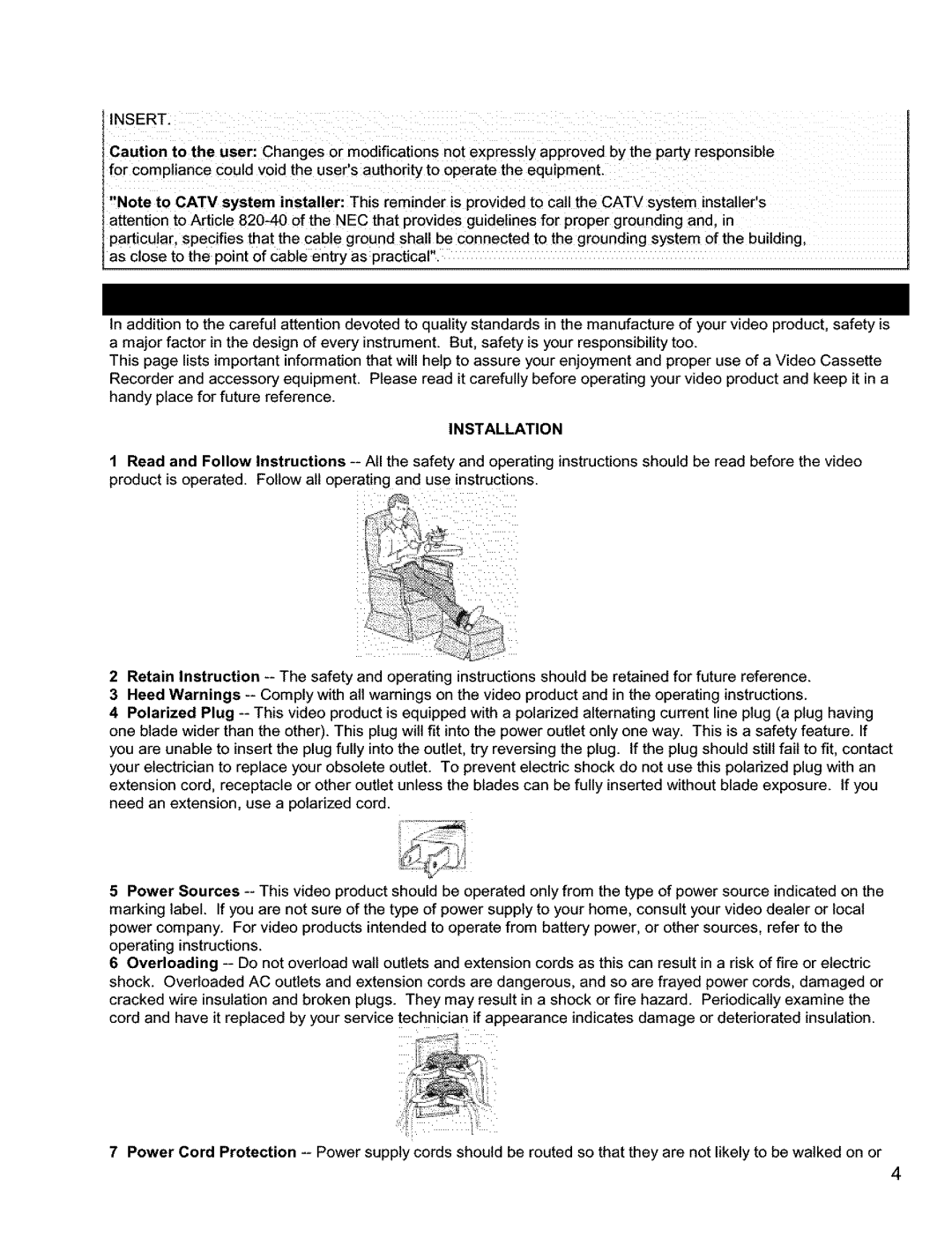 Hitachi VT-FX631A-VT-FX632A owner manual Insert, Installation 