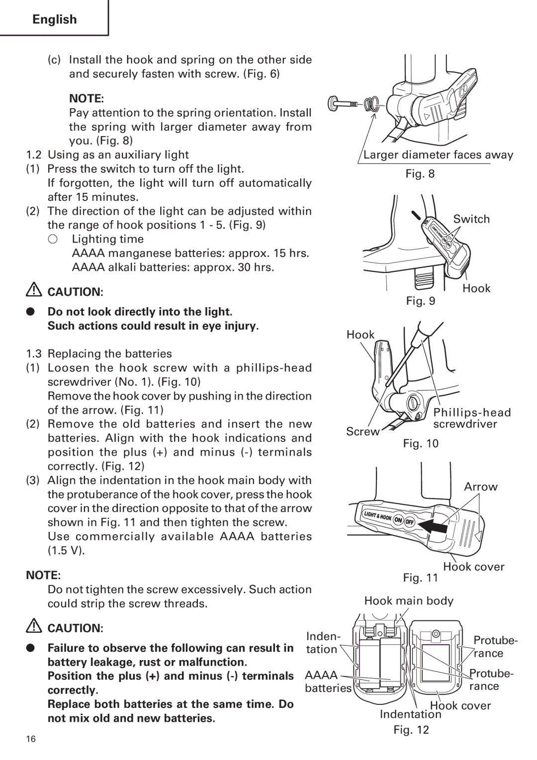 Hitachi WH14DM OM instruction manual English 