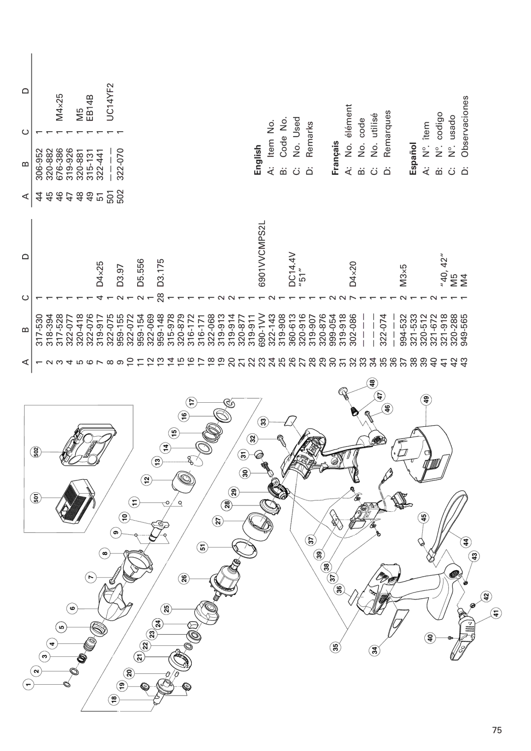 Hitachi WH14DM OM instruction manual English 