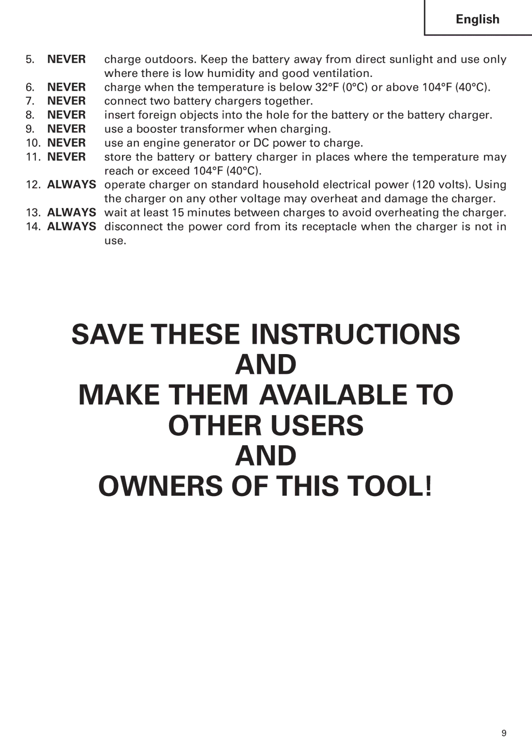 Hitachi WH14DM OM instruction manual Make Them Available to Other Users Owners of this Tool 