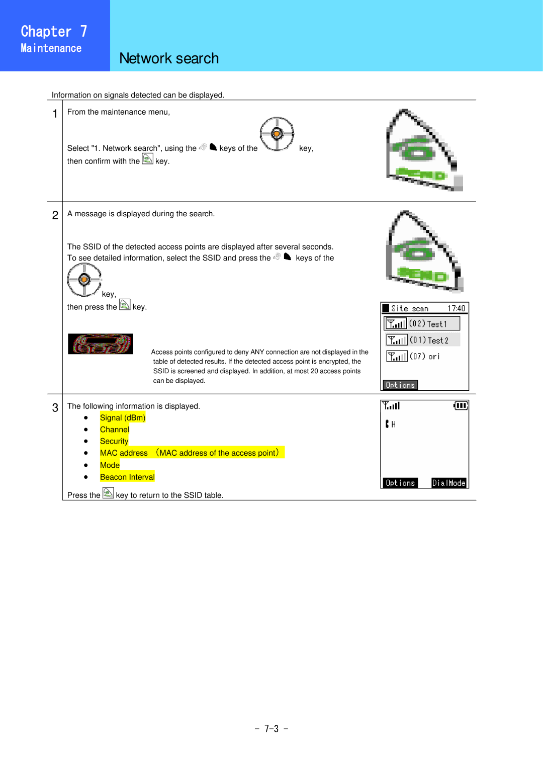 Hitachi WirelessIP 5000 user manual Network search 