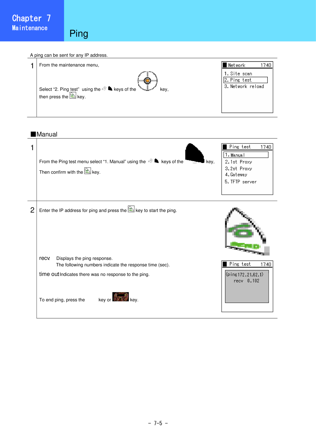 Hitachi WirelessIP 5000 user manual Maintenance Ping 