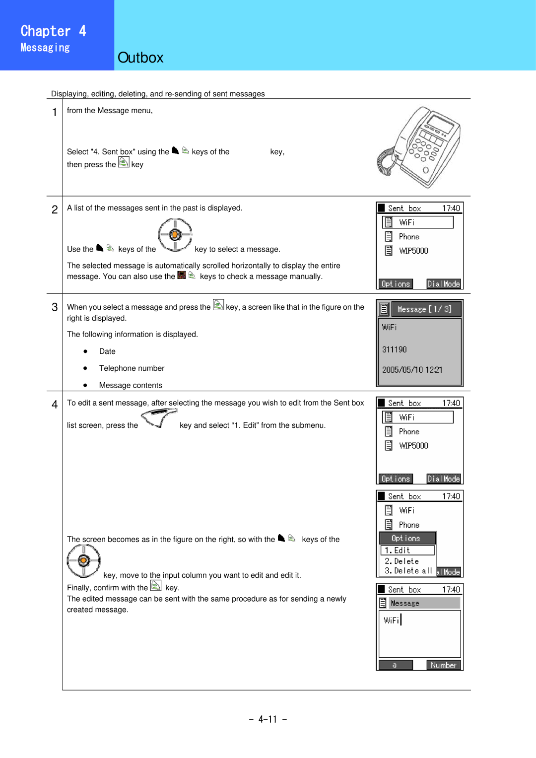 Hitachi WirelessIP 5000 user manual Outbox 