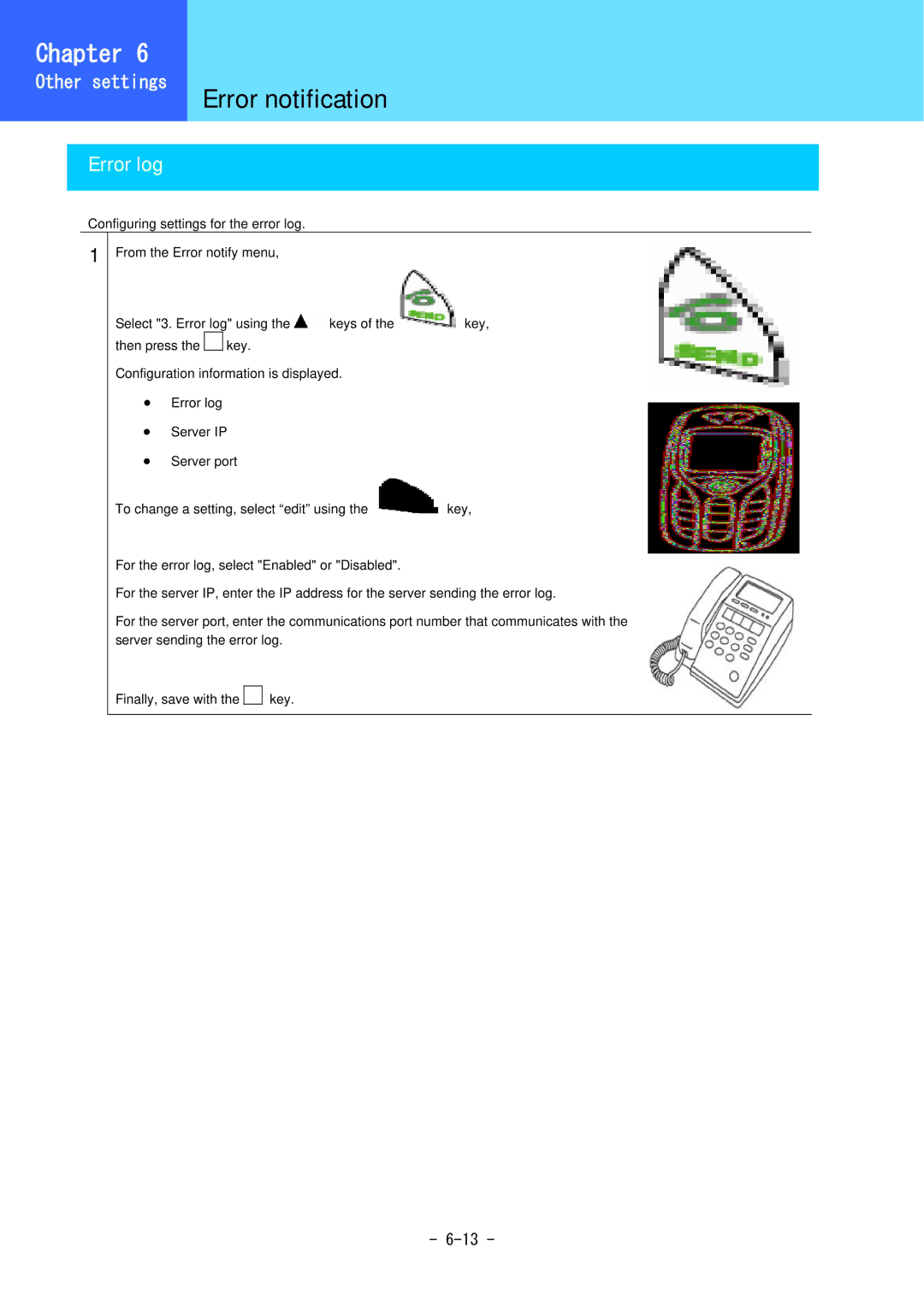 Hitachi WirelessIP 5000 user manual Error log 