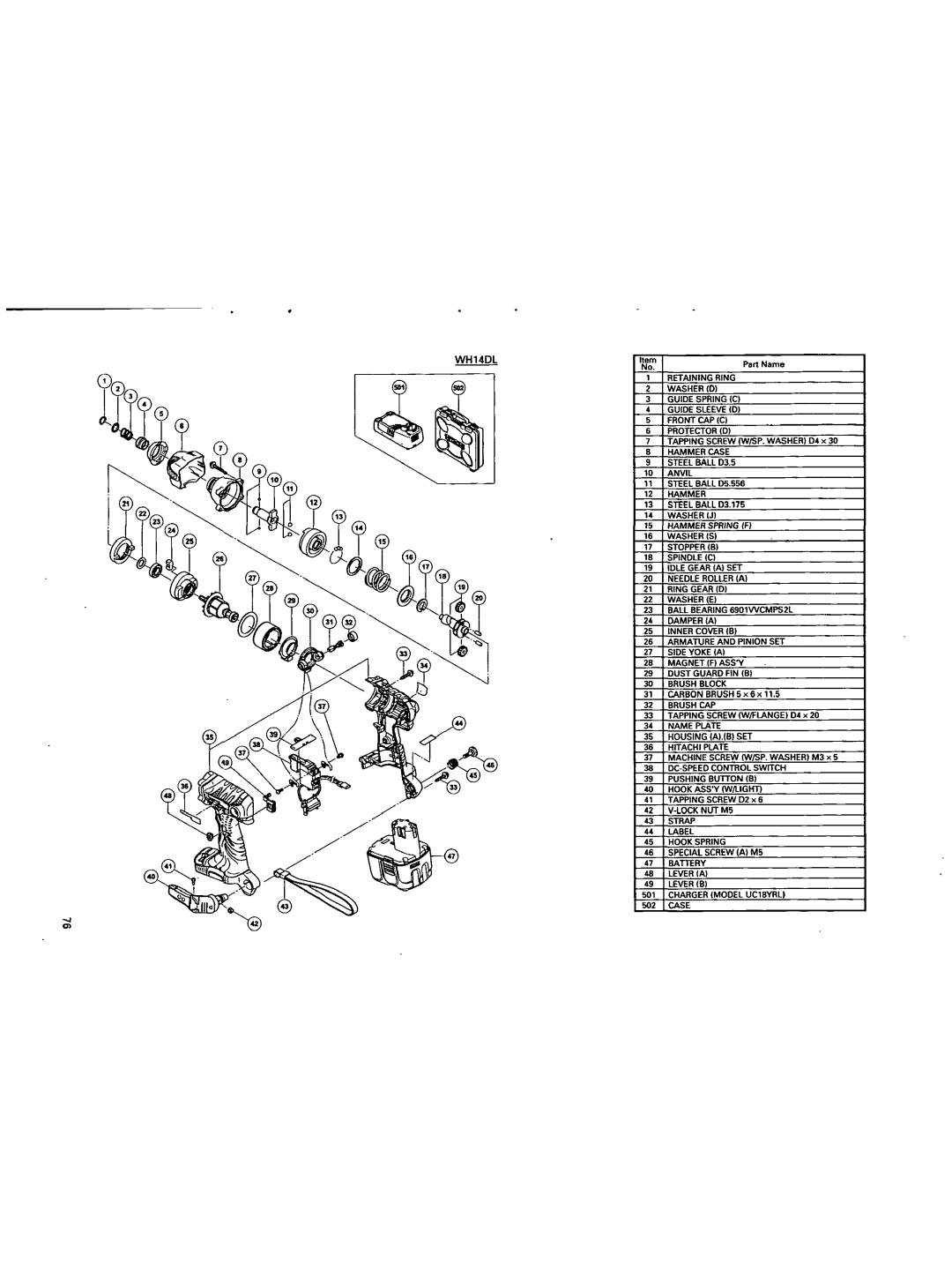 Hitachi WH 18DL, WR 18DL, WR 14DMR, WR 18DMR, WR 14DL, WH 18DMR, WH 14DL, WH 14DMR manual 