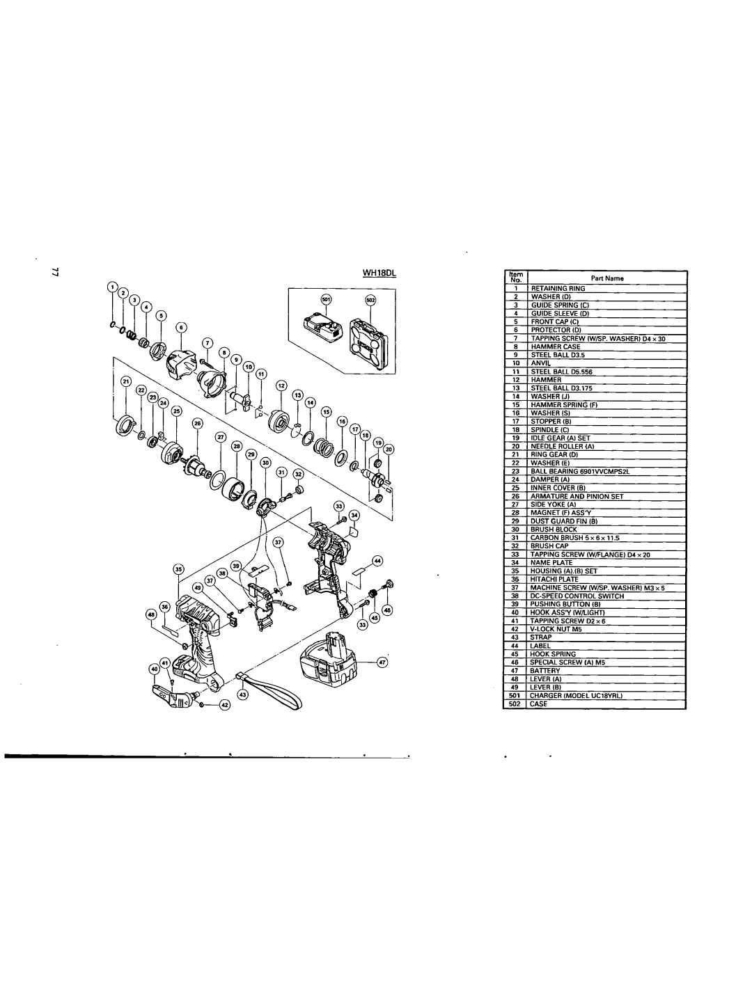 Hitachi WR 18DL, WR 14DMR, WR 18DMR, WR 14DL, WH 18DMR, WH 14DL, WH 14DMR, WH 18DL manual 