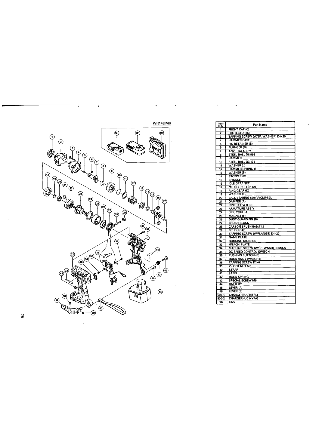 Hitachi WR 14DMR, WR 18DL, WR 18DMR, WR 14DL, WH 18DMR, WH 14DL, WH 14DMR, WH 18DL manual 