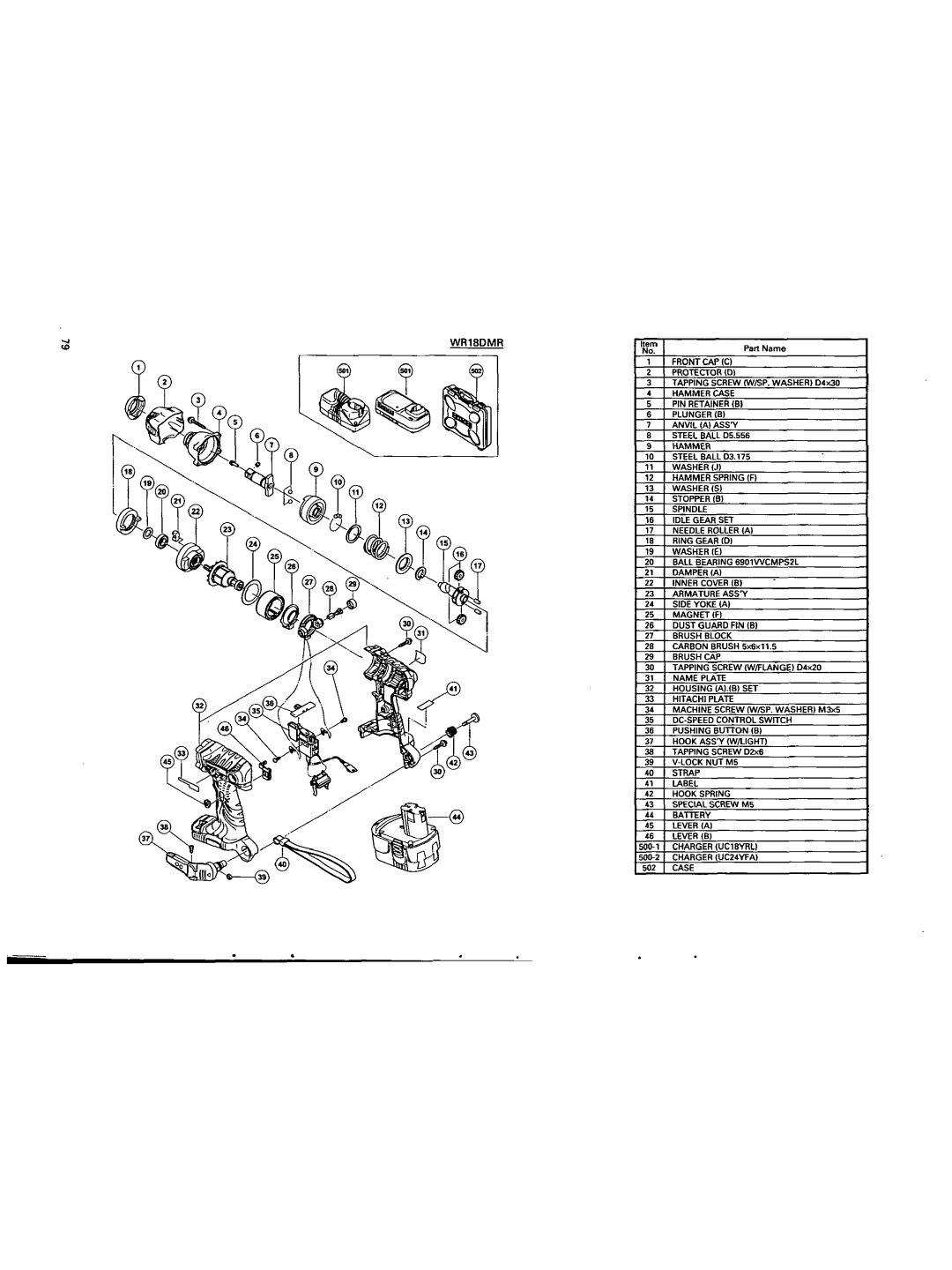 Hitachi WR 18DMR, WR 18DL, WR 14DMR, WR 14DL, WH 18DMR, WH 14DL, WH 14DMR, WH 18DL manual 