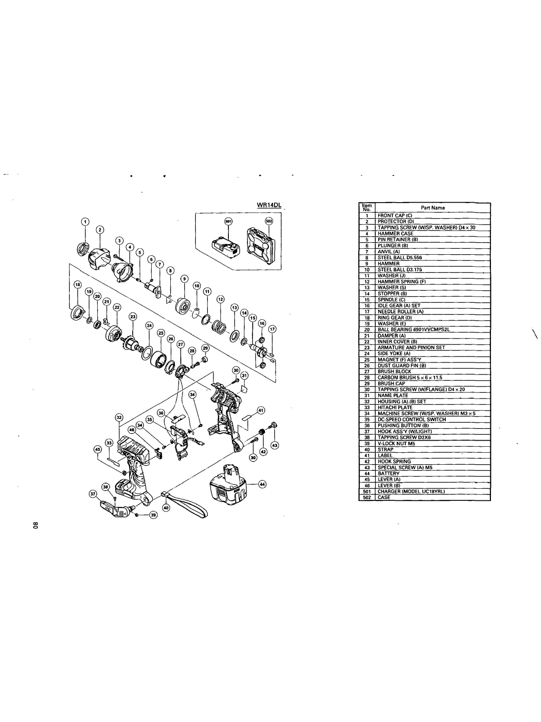 Hitachi WR 14DL, WR 18DL, WR 14DMR, WR 18DMR, WH 18DMR, WH 14DL, WH 14DMR, WH 18DL manual 