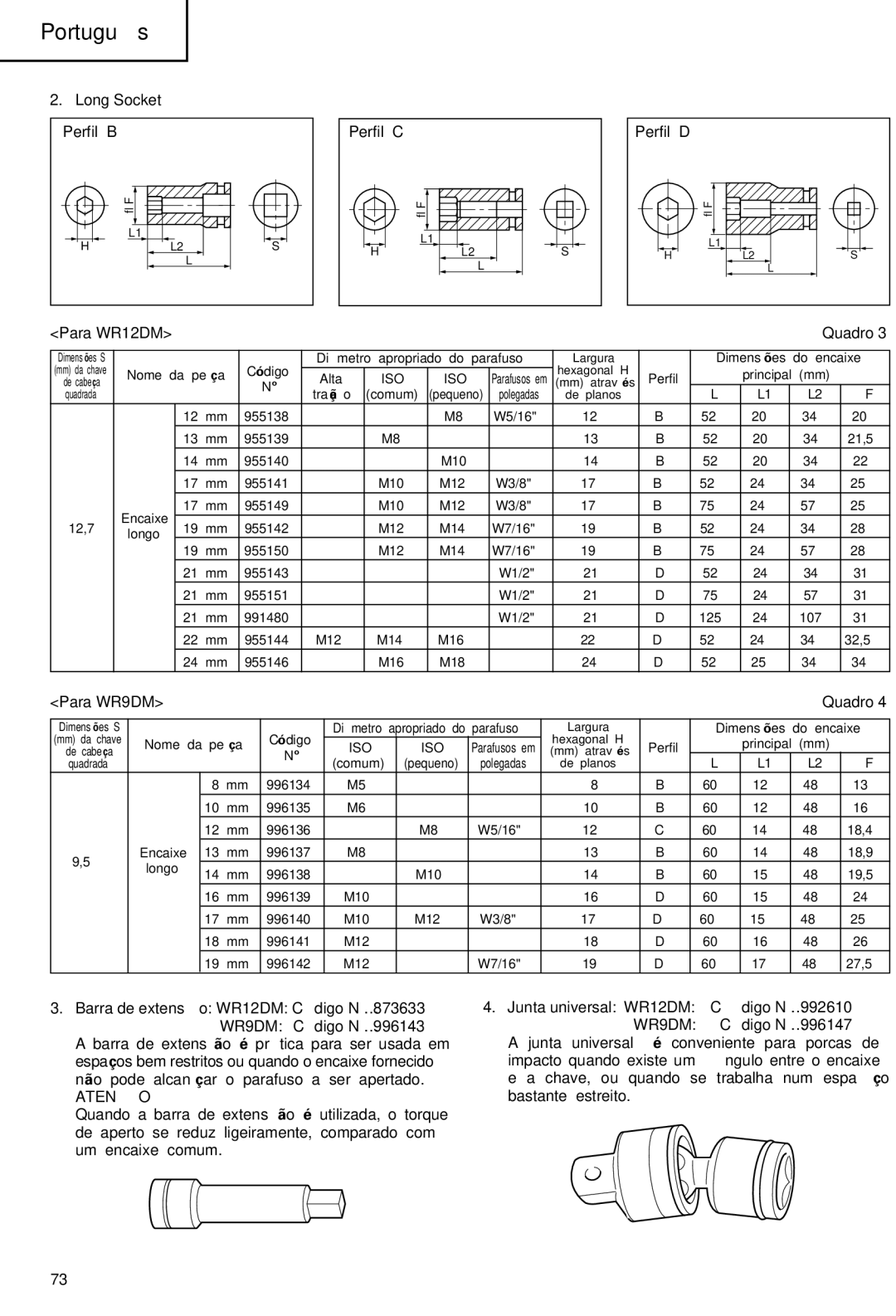 Hitachi WR 9DM, WR 12DM manual Para WR9DM, Código Nº, Atenção 