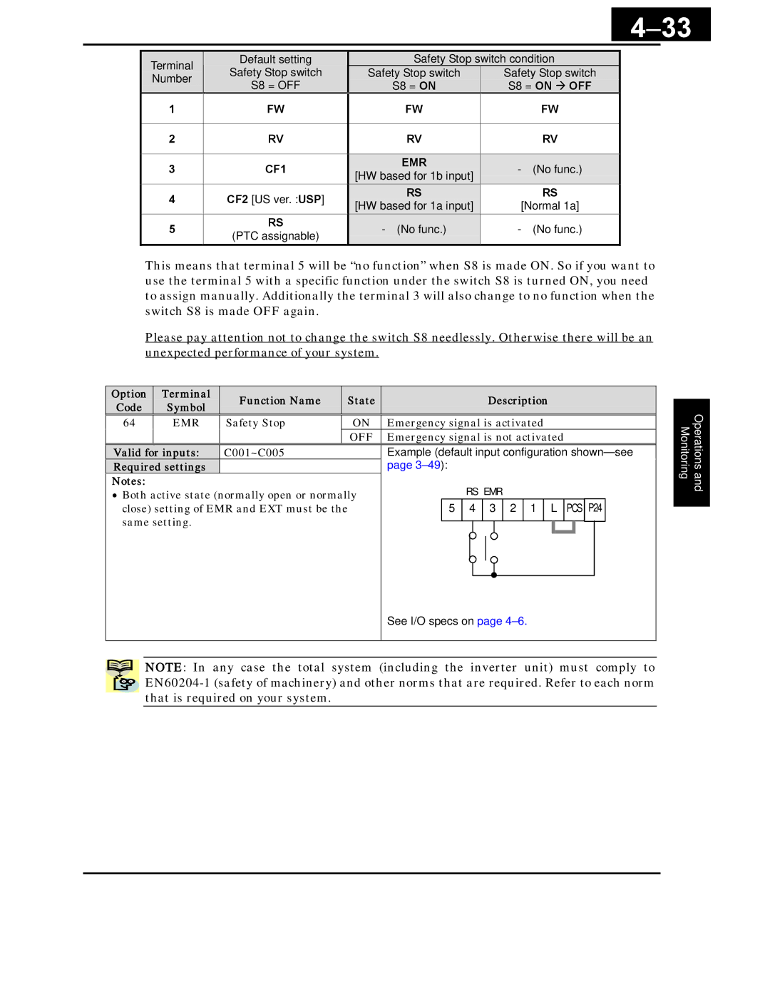 Hitachi X200 Series instruction manual 33, Required settings 