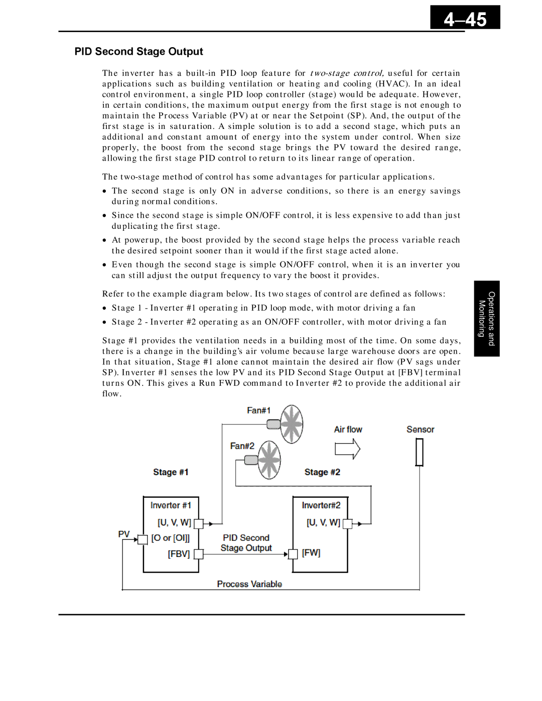 Hitachi X200 Series instruction manual 45, PID Second Stage Output 