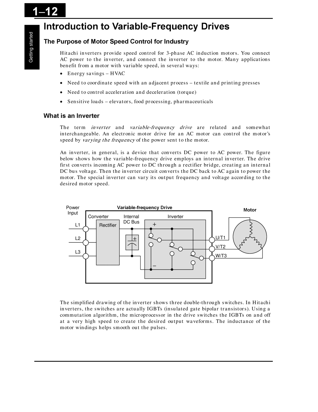 Hitachi X200 Series 12, Introduction to Variable-Frequency Drives, Purpose of Motor Speed Control for Industry 