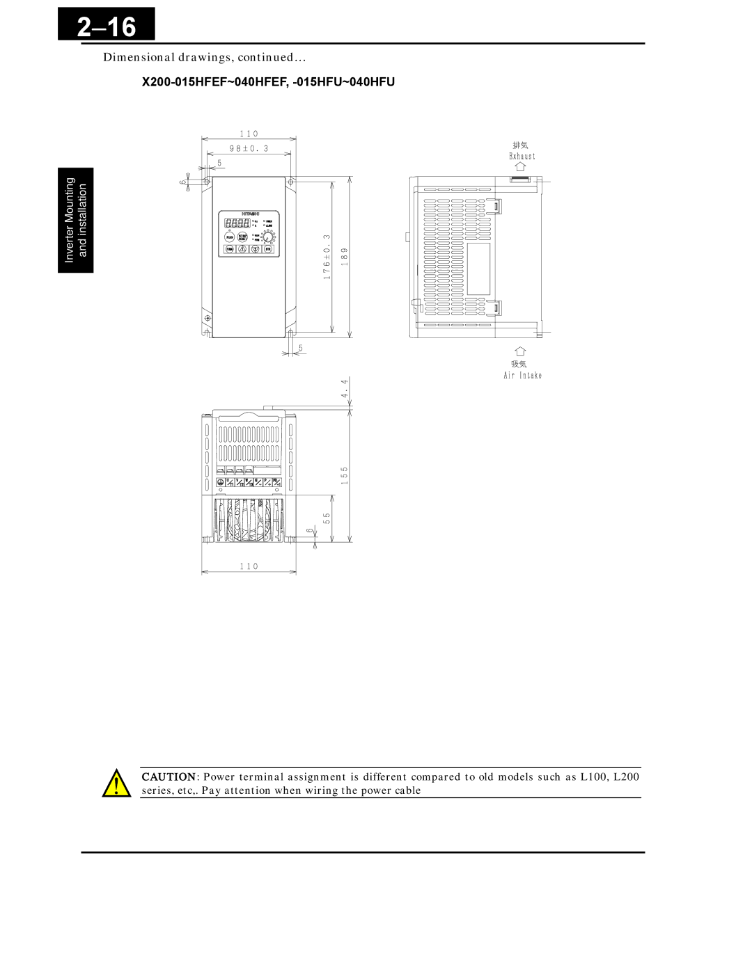 Hitachi X200 Series instruction manual X200-015HFEF~040HFEF, -015HFU~040HFU 