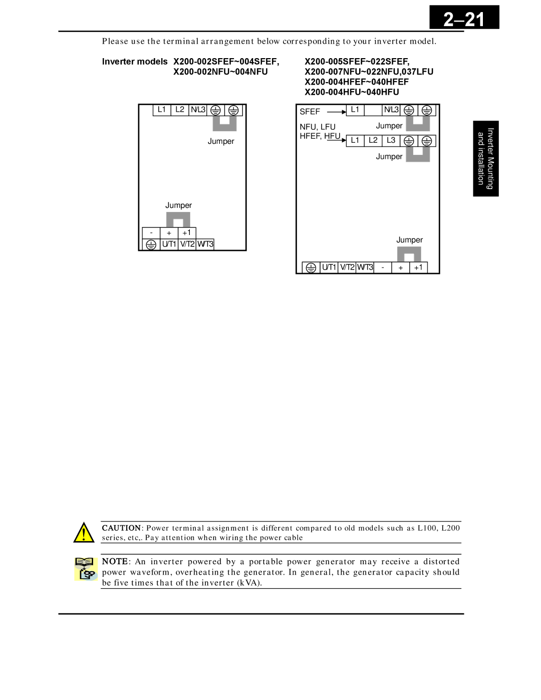 Hitachi X200 Series instruction manual 21 