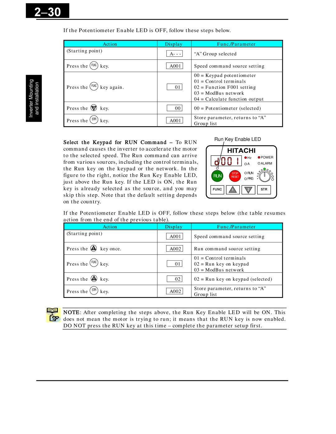 Hitachi X200 Series instruction manual 30 