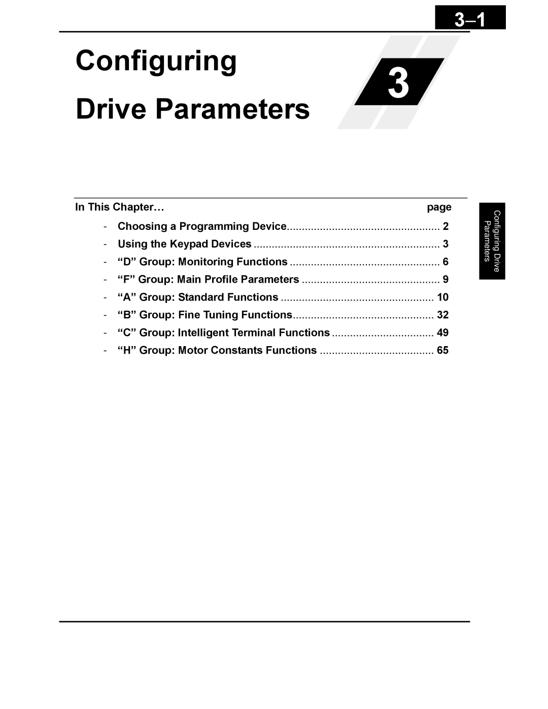 Hitachi X200 Series instruction manual Configuring 3 Drive Parameters 