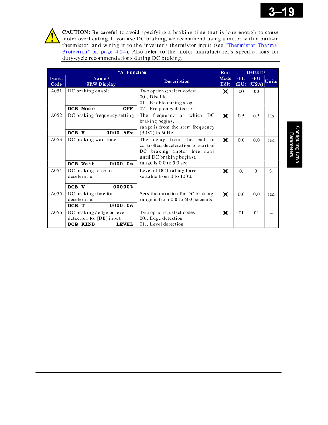 Hitachi X200 Series instruction manual Off, Dcb F, Dcb T, DCB Kind Level 