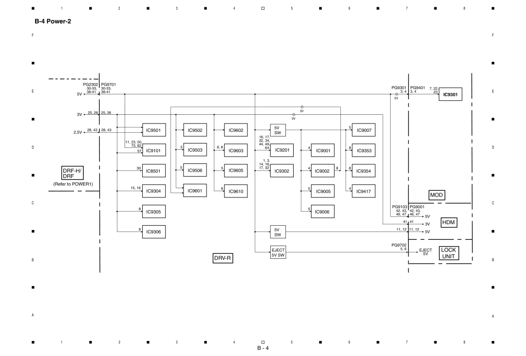 Hitachi Power-2, IC9501 IC9502 IC9602 IC9007, IC9506 IC9002 IC9354, Refer to POWER1 IC9304 IC9305 IC9306 IC9601 IC9610 