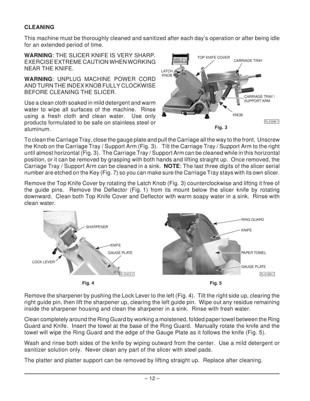 Hobart 2812PS manual Cleaning 