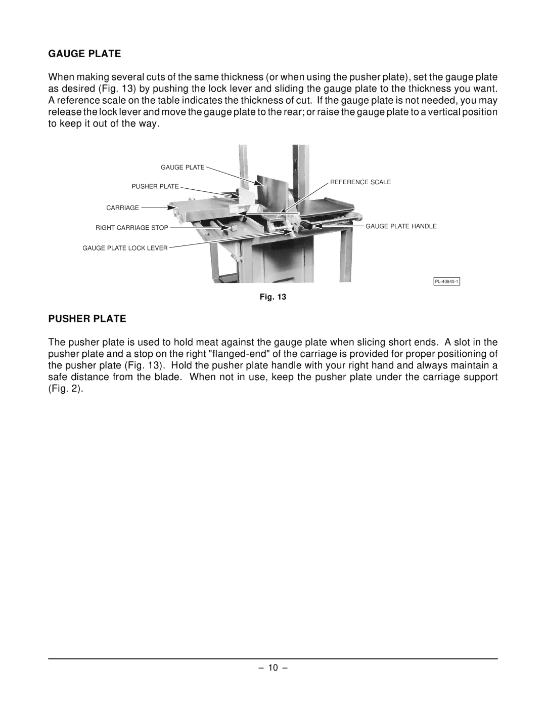 Hobart 5801 manual Gauge Plate, Pusher Plate 