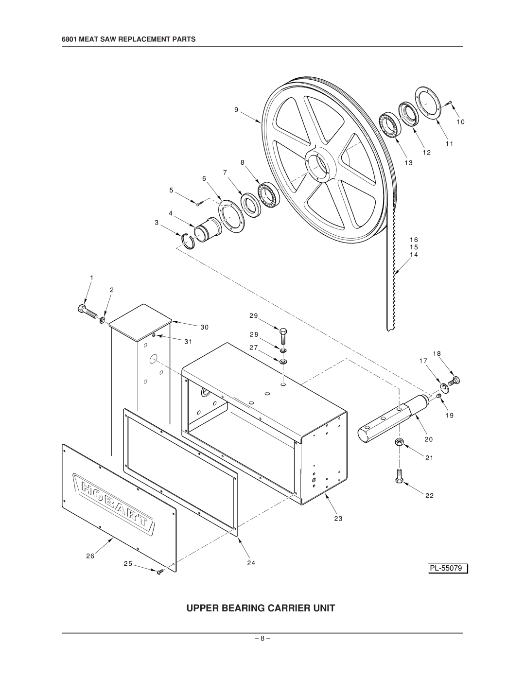 Hobart 6801 manual Upper Bearing Carrier Unit 