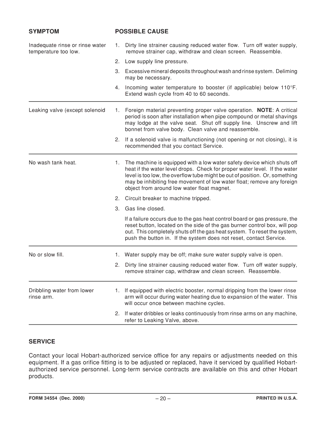 Hobart AM14 ML-110976, AM14C ML-110977 manual Service 