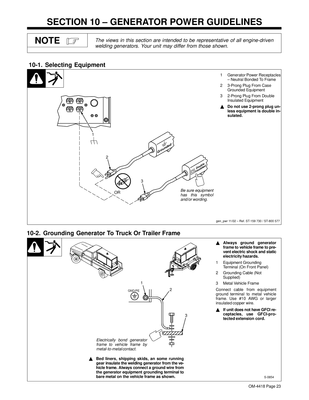 Hobart Champion 4500 manual Generator Power Guidelines, Selecting Equipment 