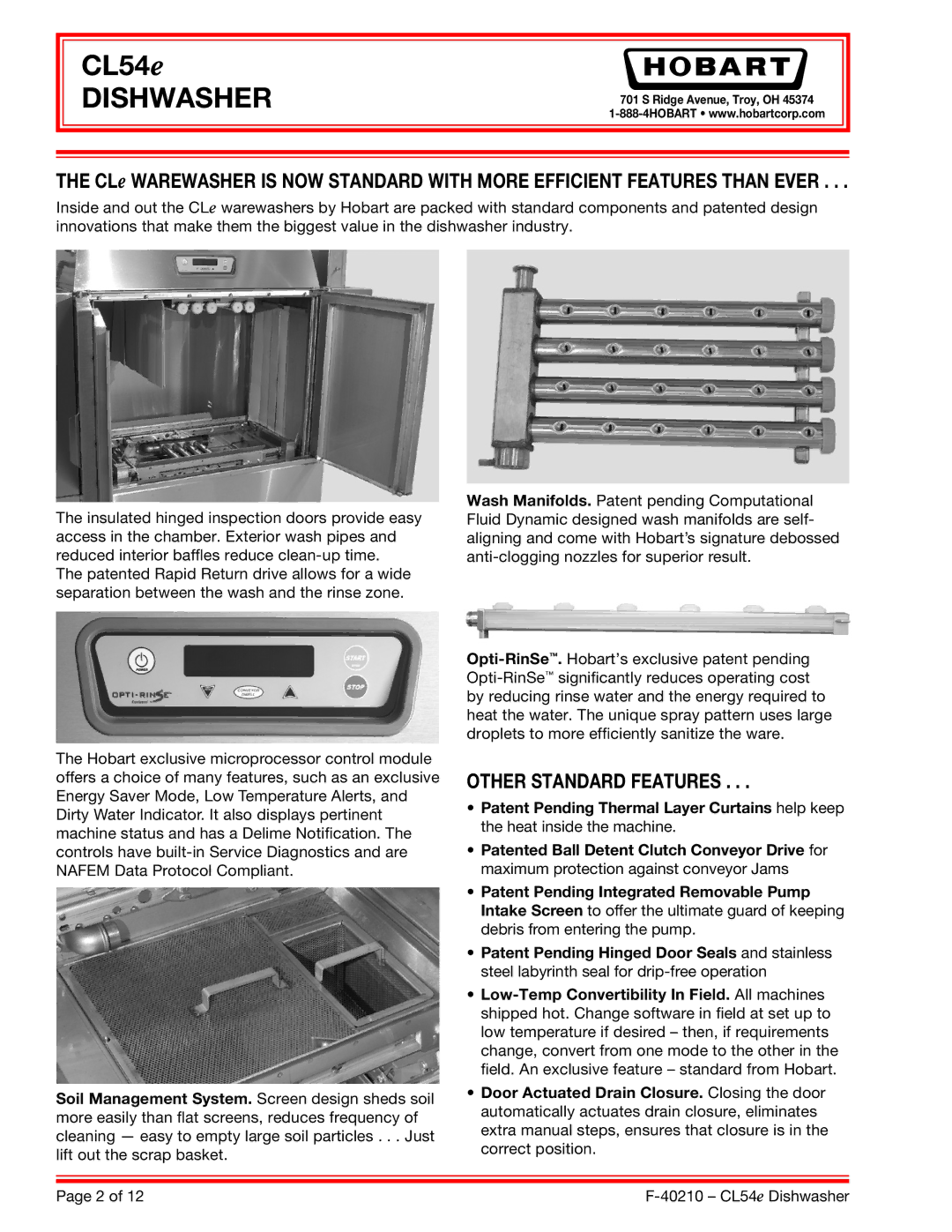 Hobart CL54E dimensions CL54e 