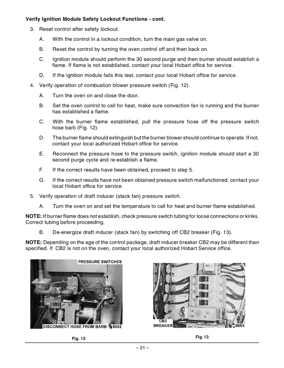 Hobart DRO2GH manual Verify Ignition Module Safety Lockout Functions 