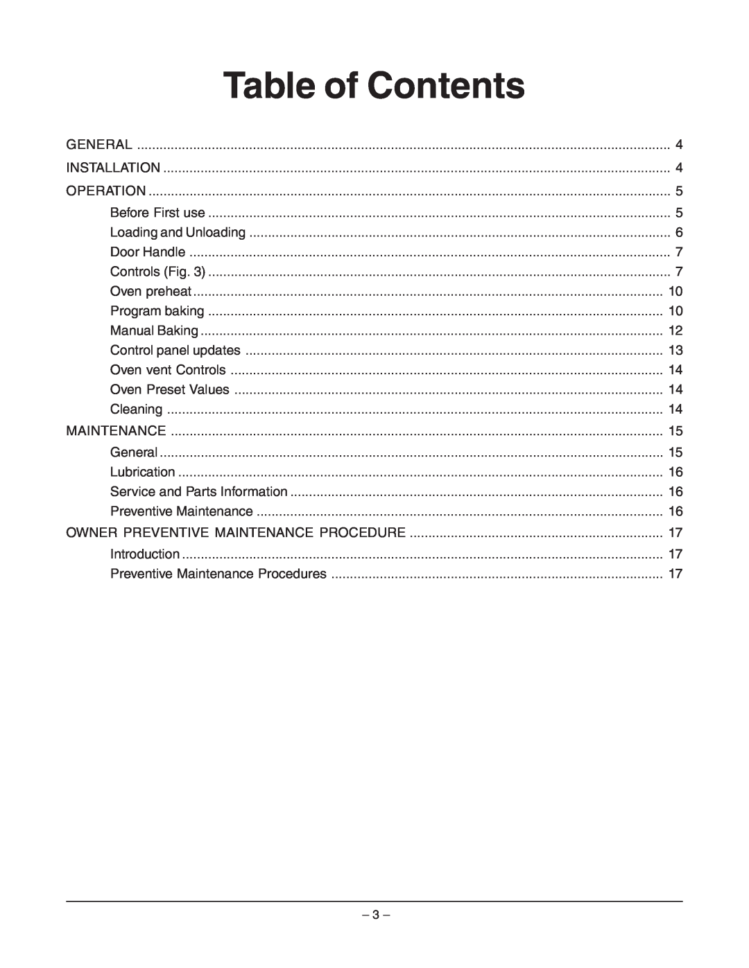Hobart DRO2GH manual Table of Contents 