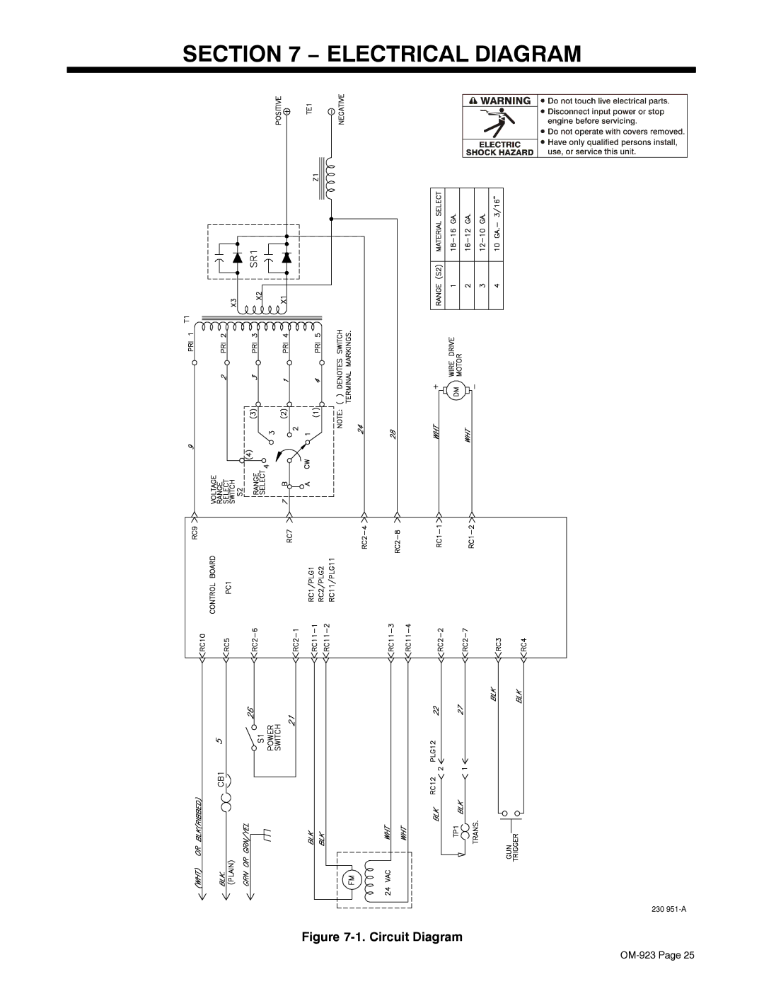 Hobart 125 EZ, H-9B manual Electrical Diagram, Circuit Diagram 