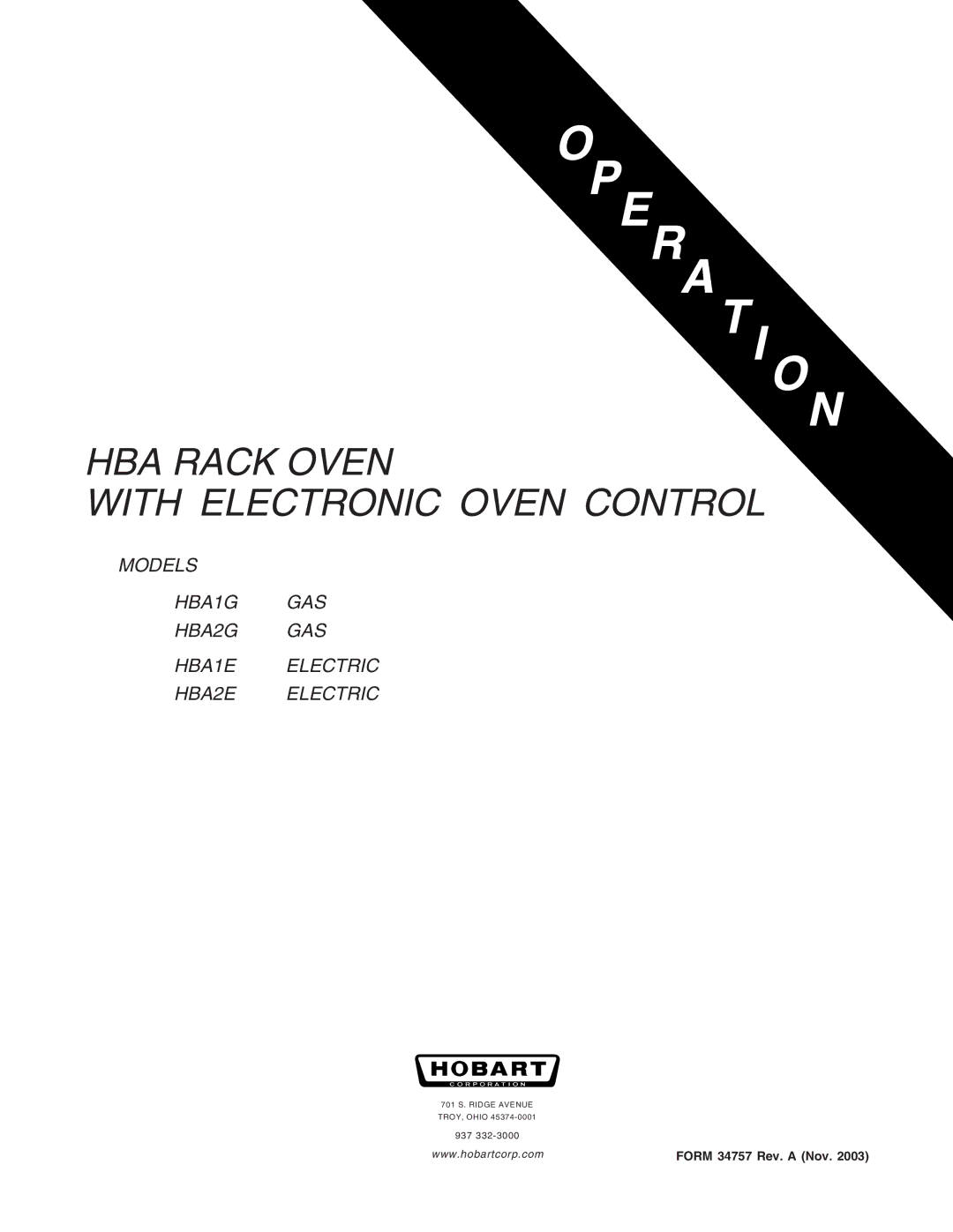 Hobart HBA2G, HBA2E manual Pera 