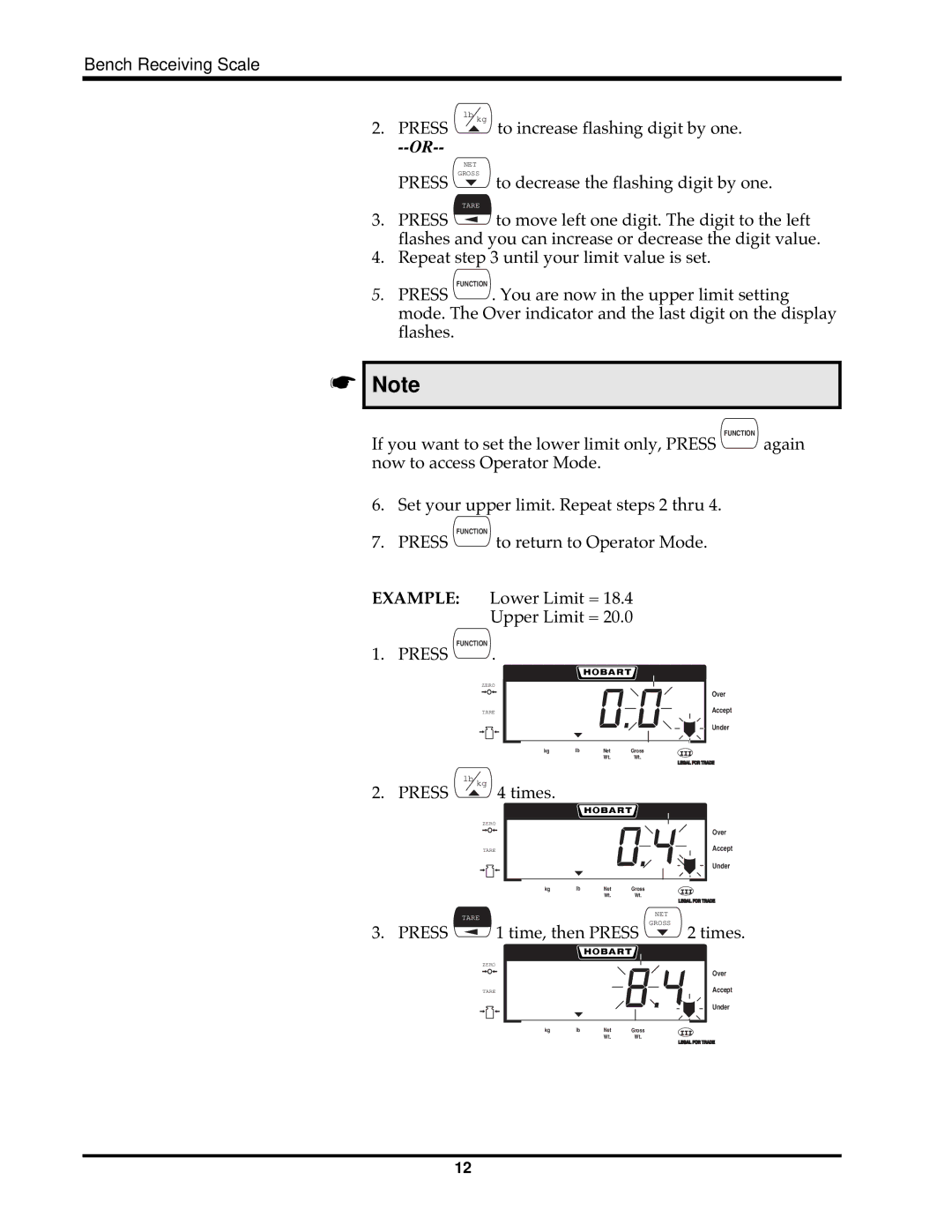 Hobart HBR300 instruction manual Press 