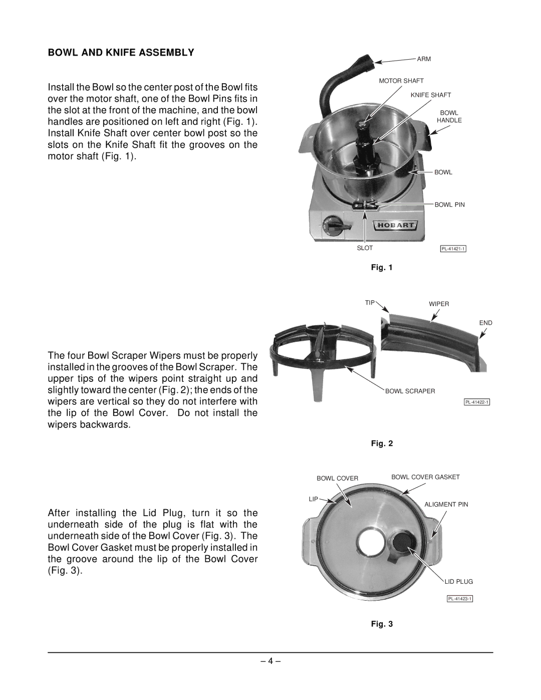 Hobart HCM62 manual Bowl and Knife Assembly 