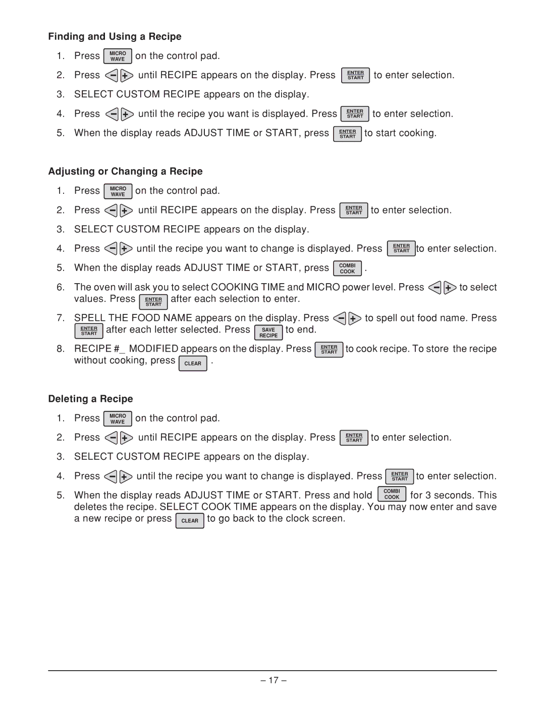 Hobart HFBMW2 ML-126818, HFBMW3 manual Finding and Using a Recipe, Deleting a Recipe 