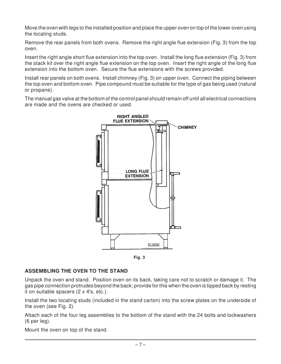 Hobart DGC1, HGC40D & HGC60D manual Assembling the Oven to the Stand 