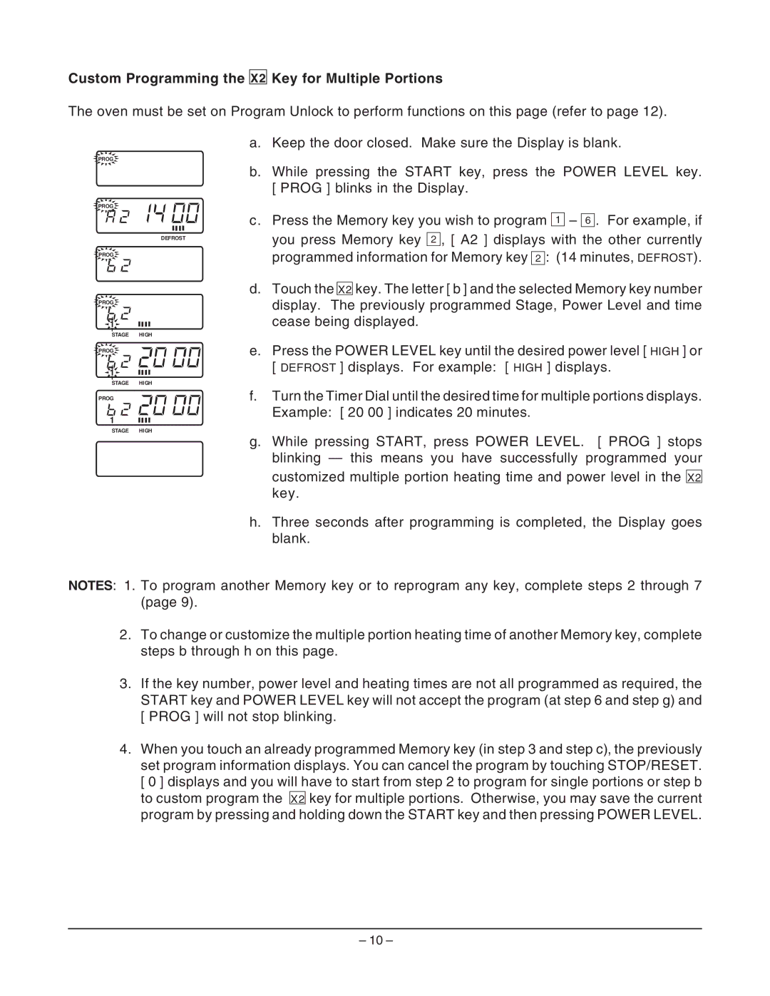 Hobart HM1200 manual Custom Programming Key for Multiple Portions 