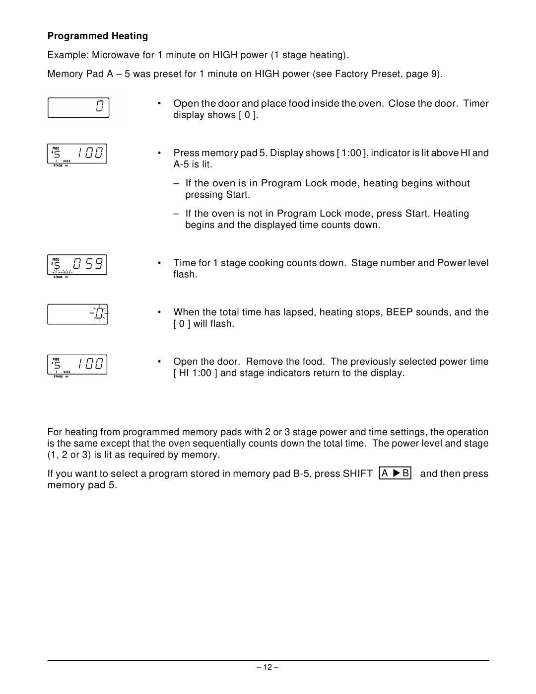 Hobart HM1600 manual Programmed Heating 