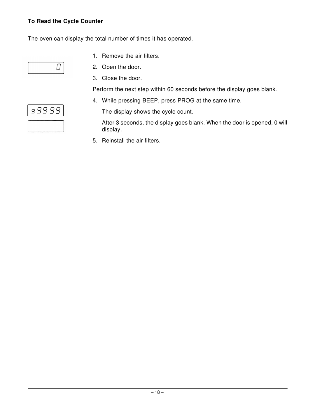 Hobart HM1600 manual To Read the Cycle Counter 