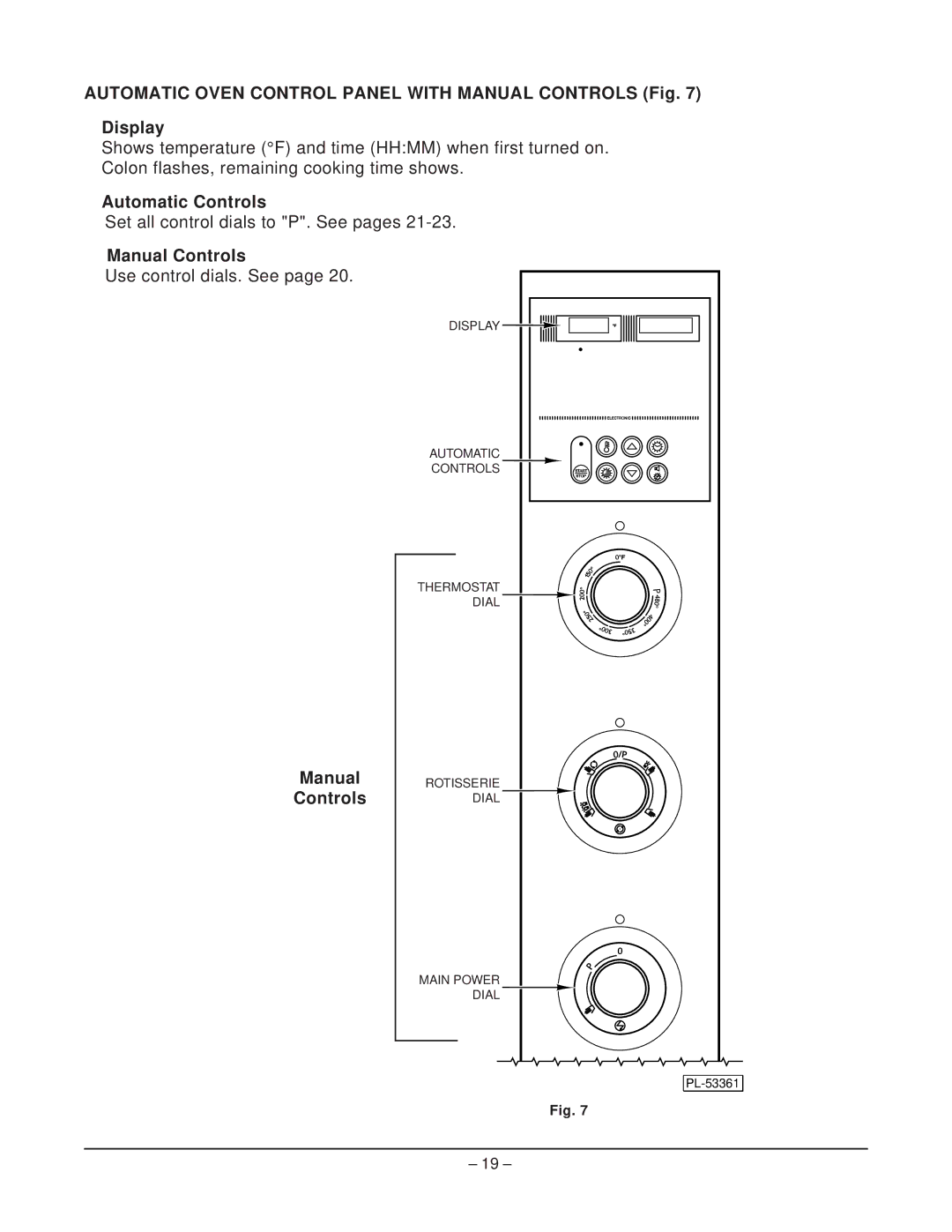 Hobart HR5 manual Automatic Controls, Manual Controls 