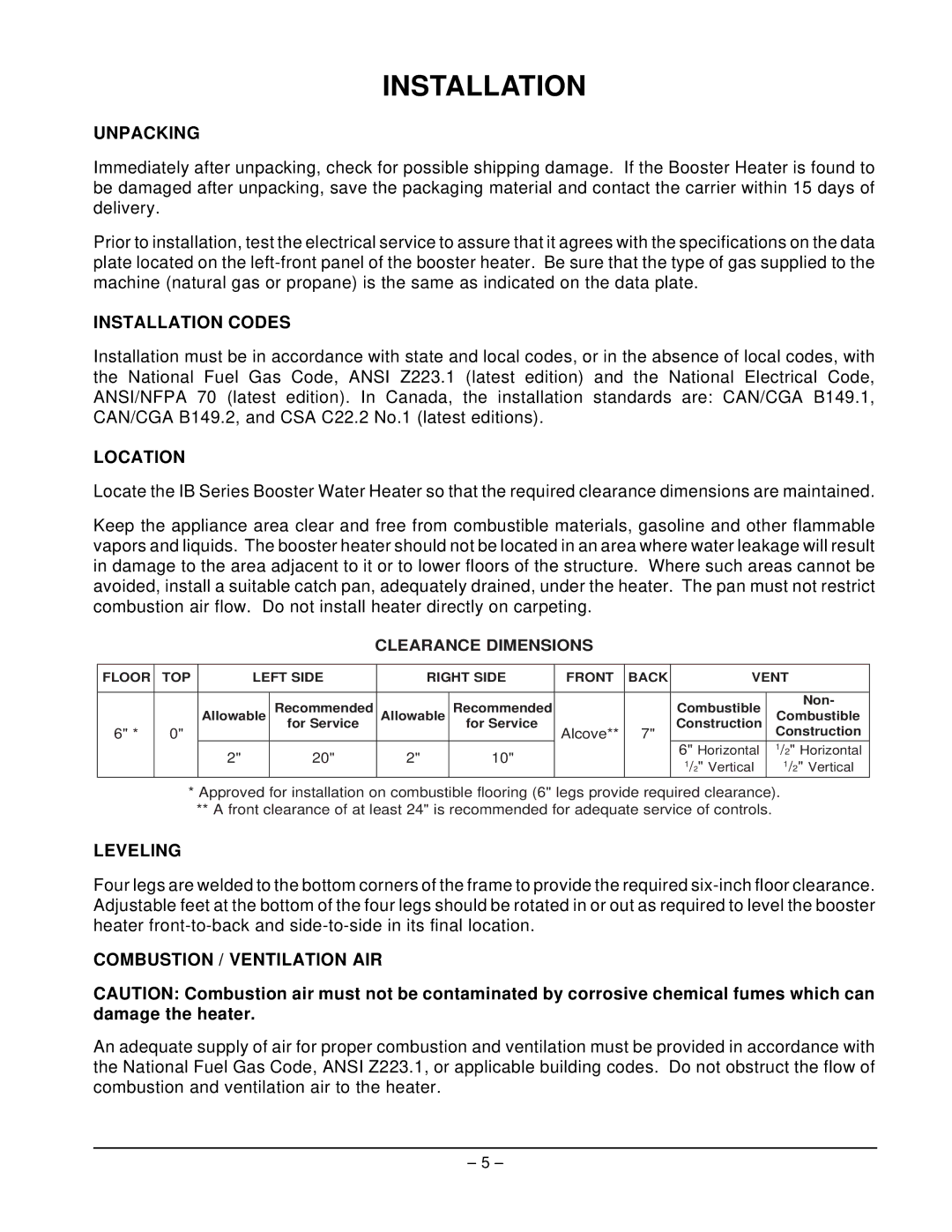 Hobart IB290 ML-110862, IB235 ML-110861, IB57 ML-110898, IB140 ML-110899 manual Installation 