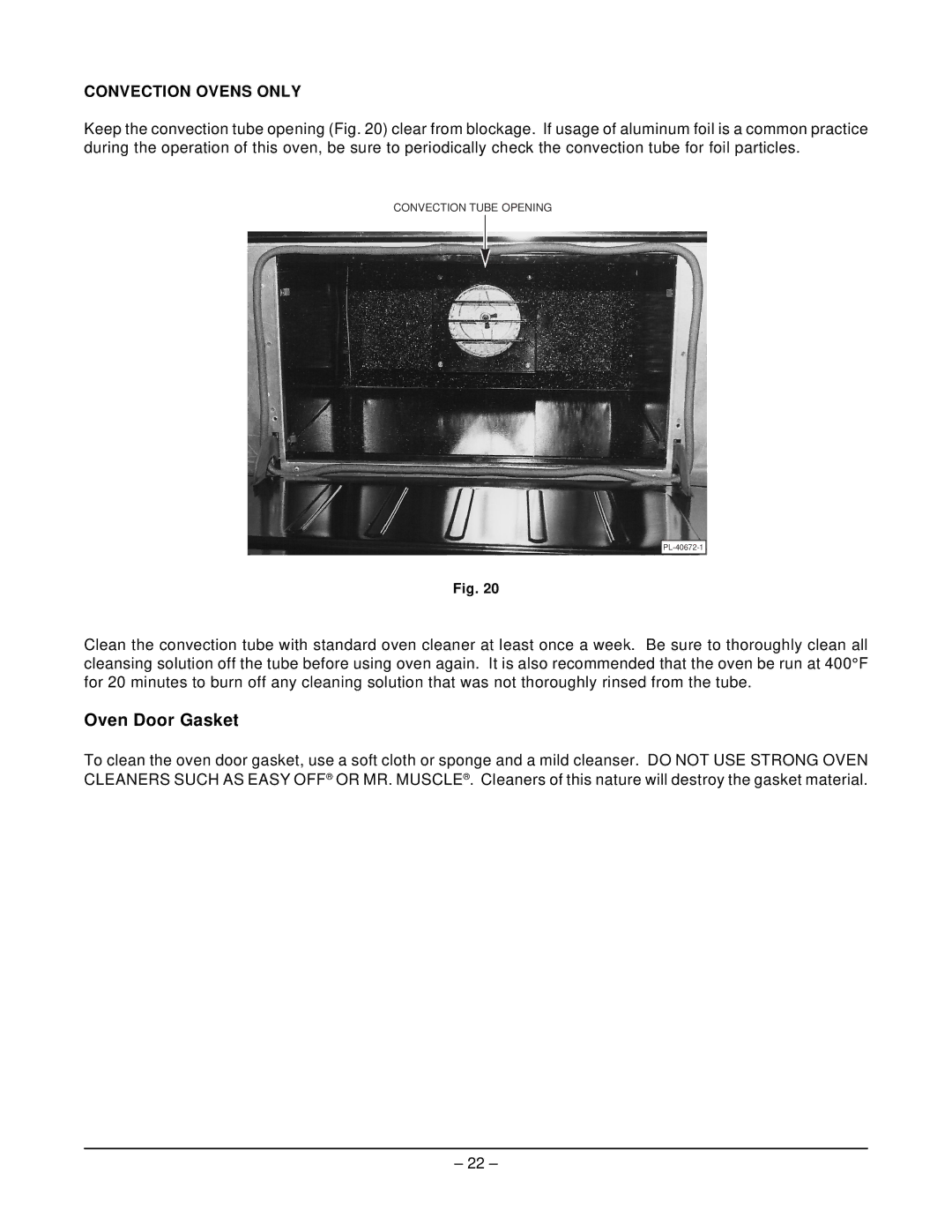 Hobart MGR36C manual Oven Door Gasket, Convection Ovens only 